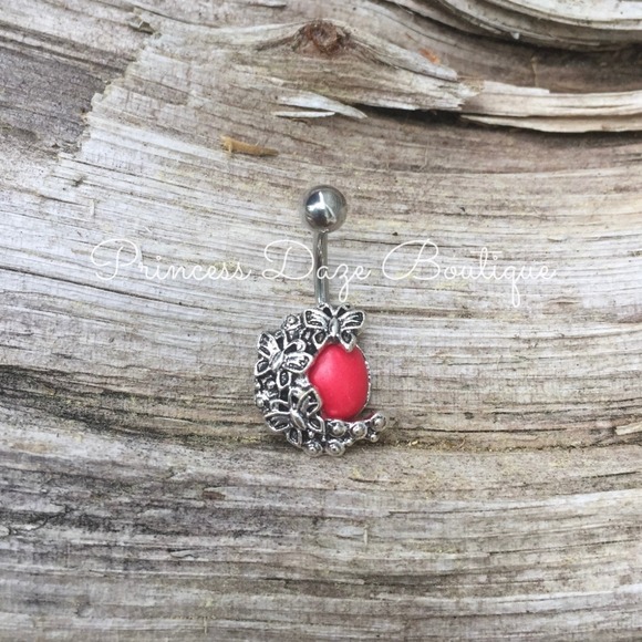 Jewelry - Vintage Red‎ Belly Button Navel Ring